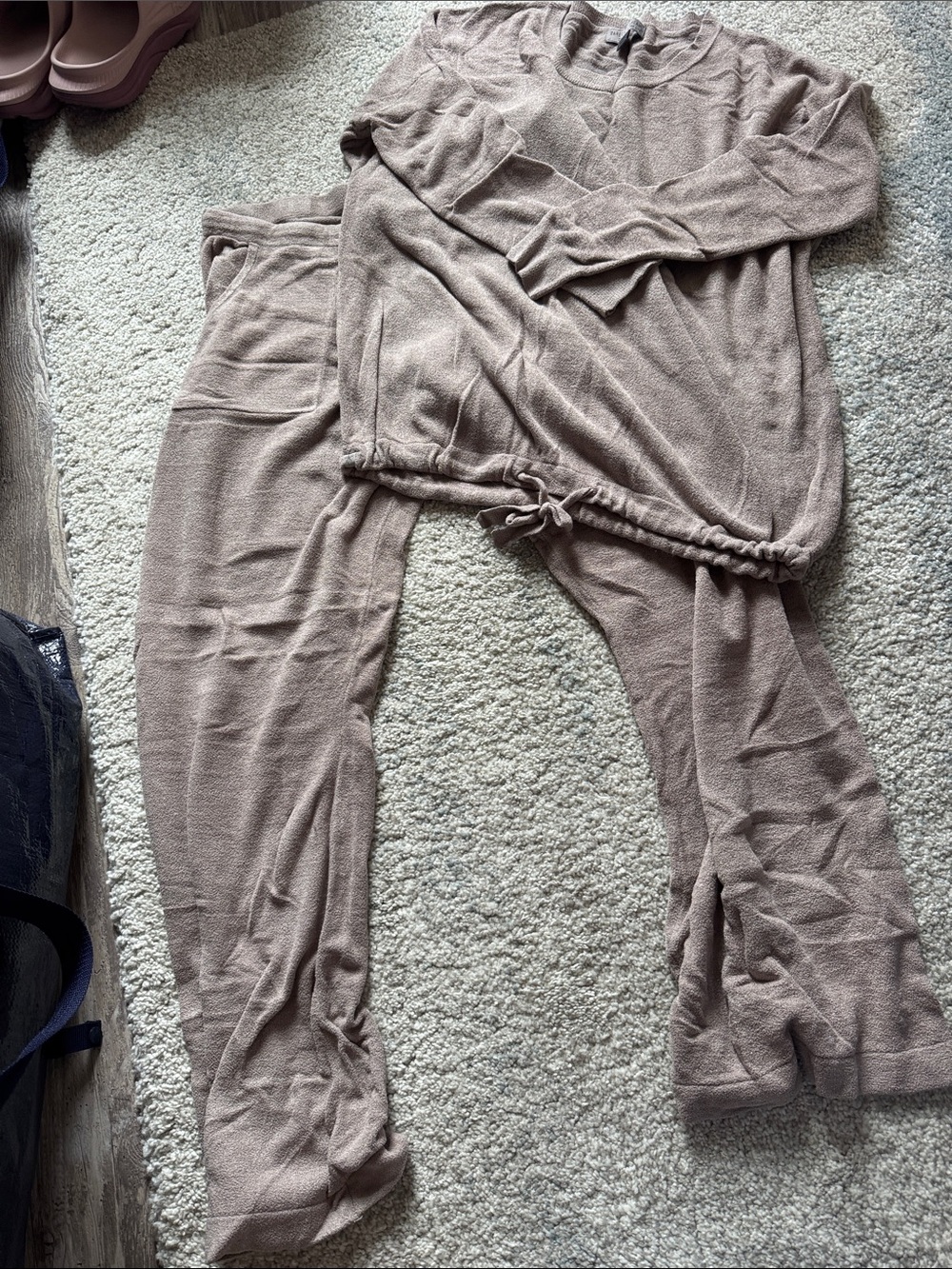Barefoot Dreams Women's Knit Drawstring Lounge Set - Mauve